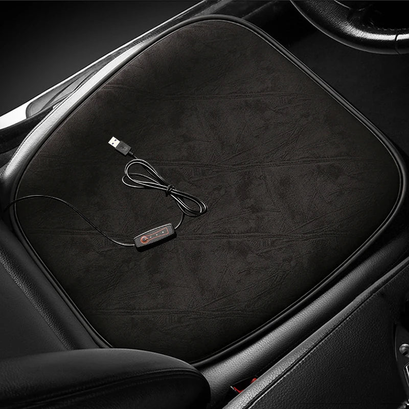 Heated Car Seat Cover USB Keep Warm Suede Winter Hot Heating Car Seat Cushion Cars Seat Protector Universal Heating Cover Seat