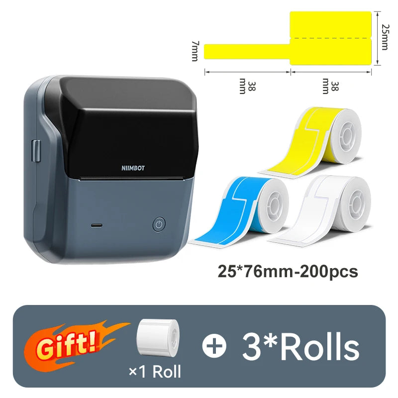 B31 Thermal Label Printer, Bluetooth Wireless Barcode Sticker Maker 20–77mm, High-Speed Inkless Label Printer for Clothing & Jewelry