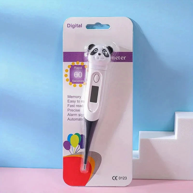 1pc  Cartoon Digital Thermometer Oral Armpit Flexible Tip Waterproof Cute Design Frog Cow Rabbit Bear Duck Rabbit Panda Cow