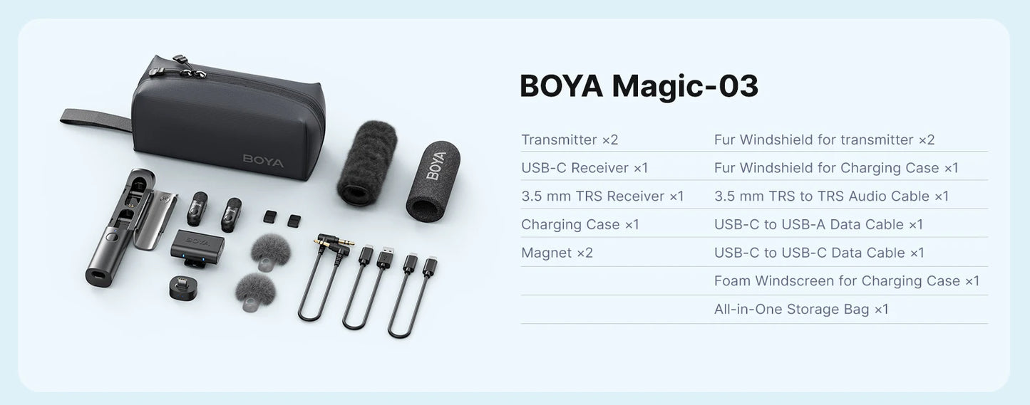 Magic Professional Wireless Lapel Microphone Shotgun/Desktop/Handheld Mic for iPhone Android Camera PC Video Recording