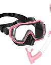 Kids Snorkel Mask 3 Windows Panoramic Wide View HD Three-Lens Adjustable Scuba Snorkeling Swimming Diving For Kids and Youth
