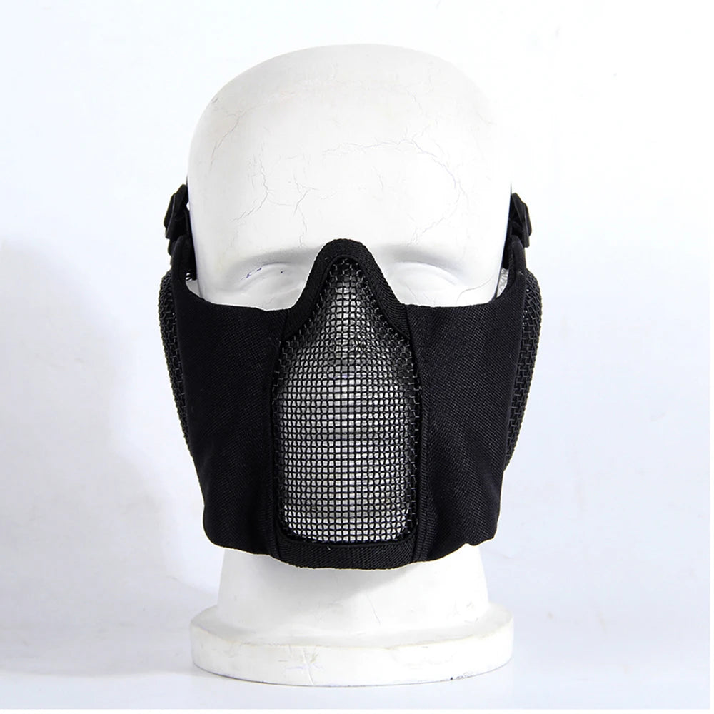 Tactical Airsoft Masks Metal Steel Net Mesh Protect Ears Mask Field Hunting Outdoor War Games Tactical Shooting Paintball Mask