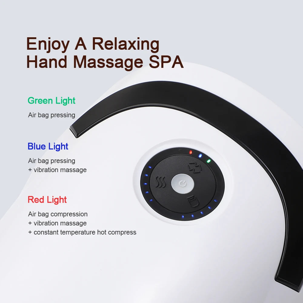 Electric Smart Air Pressure Hand Massager Palm Acupoint Compression Hot Compress Vibrated Massage Wrist Fingers Spa Relax Muscle
