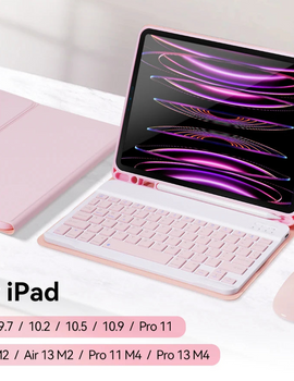 For iPad Keyboard Case For iPad 2024 iPad Air 11-in 13-in M2 Pro 11-in 13-in M4 Pro 11 12.9 10.2 9/8/7th 10.5 9.7 Air 3 2 Case