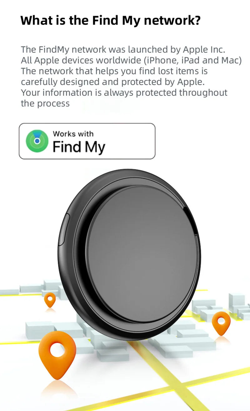 Mini Global Position Systm Tracker Apple Find My Compatible Slim Design Global Location Anti-Lost Device For  Luggage Long Battery Life
