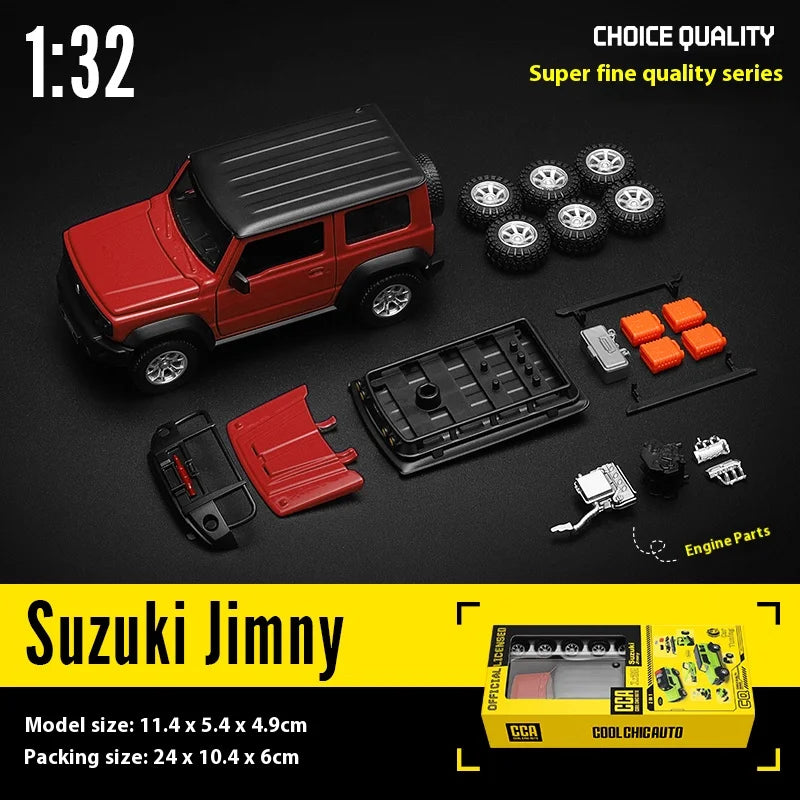 CCA 1:32 Suzuki Jimny Assembly Edition Alloy Diecast Model Assemble Car Toy Ornaments Decorative Trendy Ornament