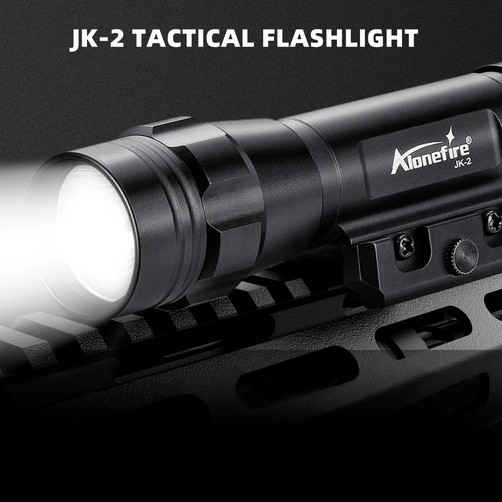 1200 Lumen Tactical Rechargeable LED Flashlight With Picatinny Mount