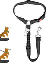 2-in-1 Dog Car Seatbelt Headrest Restraint Adjustable Reflective Pet Safety Seat Belt Clip Buckle Tether Large Medium Small Dogs