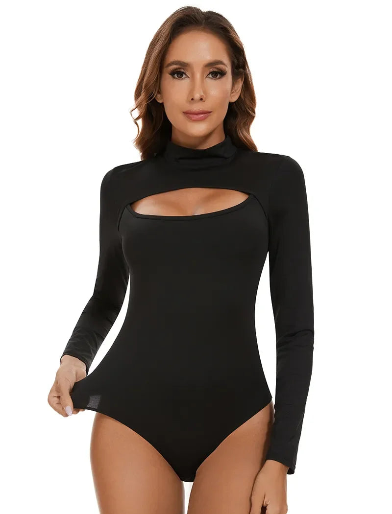 High Collar Shapewear Bodysuit for Women – Tummy Control Slimming Corset