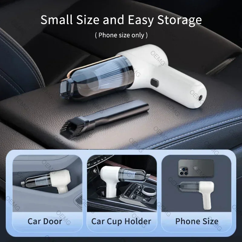 Powerful Car Vacuum Cleaner Handheld Portable Wireless Vacuum Cleaner Cleaning Machine Strong Suction Mini Car Cleaner