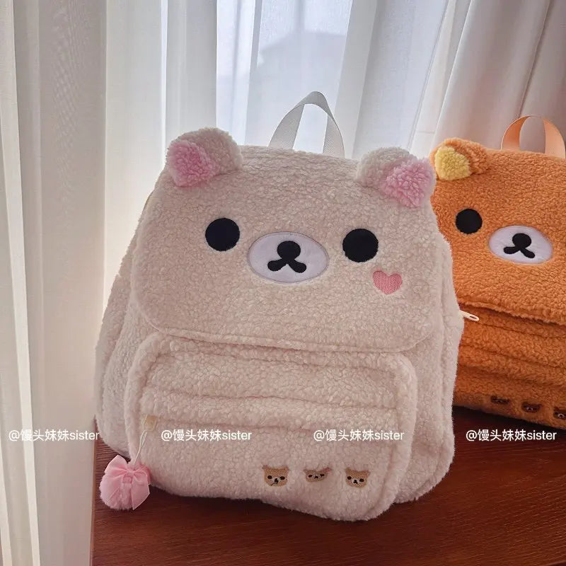 Kawaii Bear Plush Backpack Soft Travel Shoulder Bag