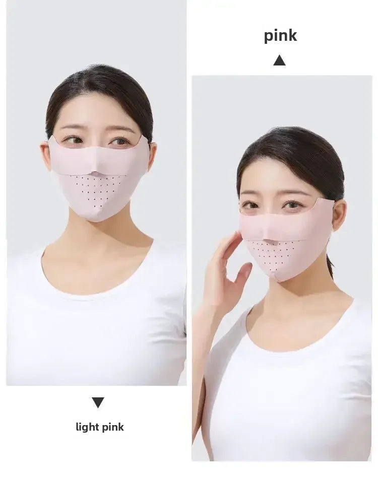 Breathable Sun Protection Face Mask For Men Women High Aesthetic Value Ice Silk Full Face Summer Sunshade Uv Protection