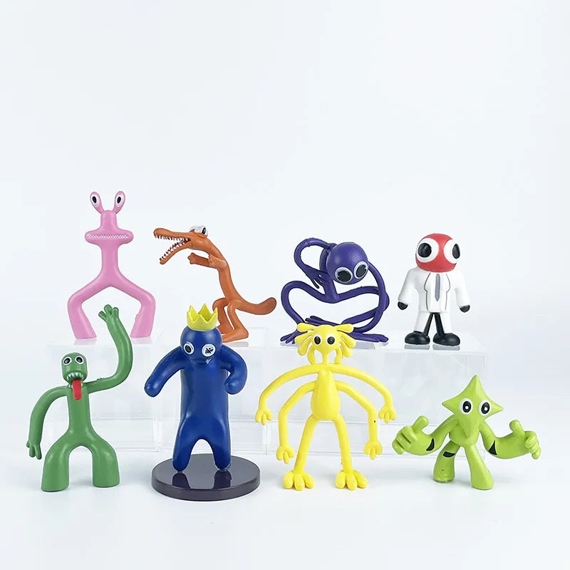 Rainbow Friends Mini Figure Set 8 Piece PVC Game Character Models 6cm 10cm
