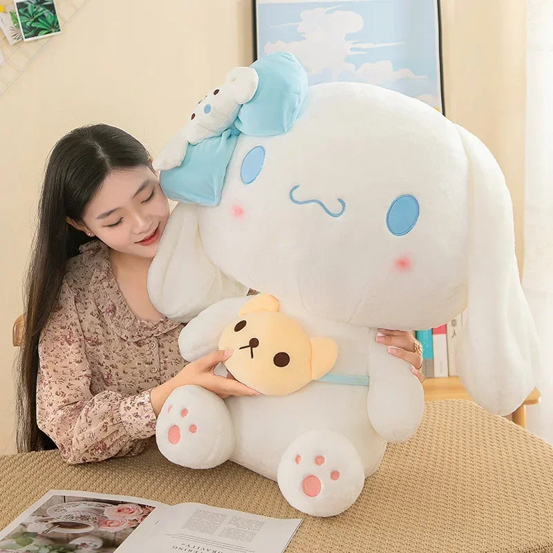 Sanrio Kuromi Plush Dolls 40/50cm Kawaii My Melody Cinnamoroll Soft Stuffed Animals Anime Figure Pillow Cartoon Decor Kids Toys