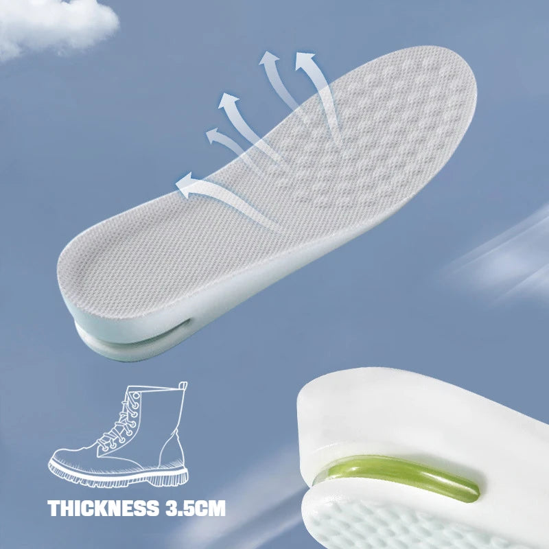 1Pair Height Increase Insole for Feet Sports Air Insoles Comfort Plantar Fasciitis Shoes Inserts Shock Absorbing Shoe Pads