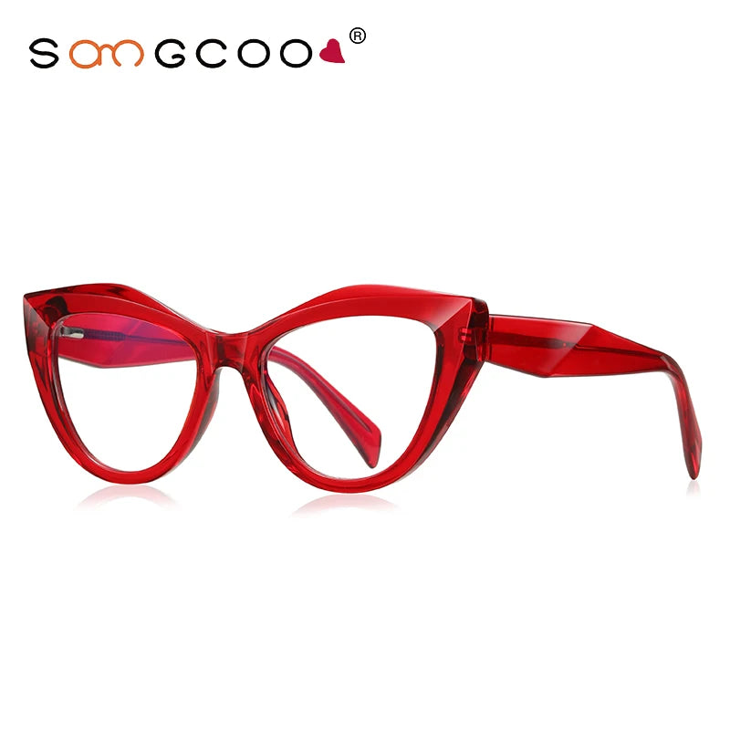 HONGMEI Unique Design Myopia Prescription Glasses Women Cat Eye Hyperopia Reading Anti Blue Light Optical Eyeglasses Frame2166