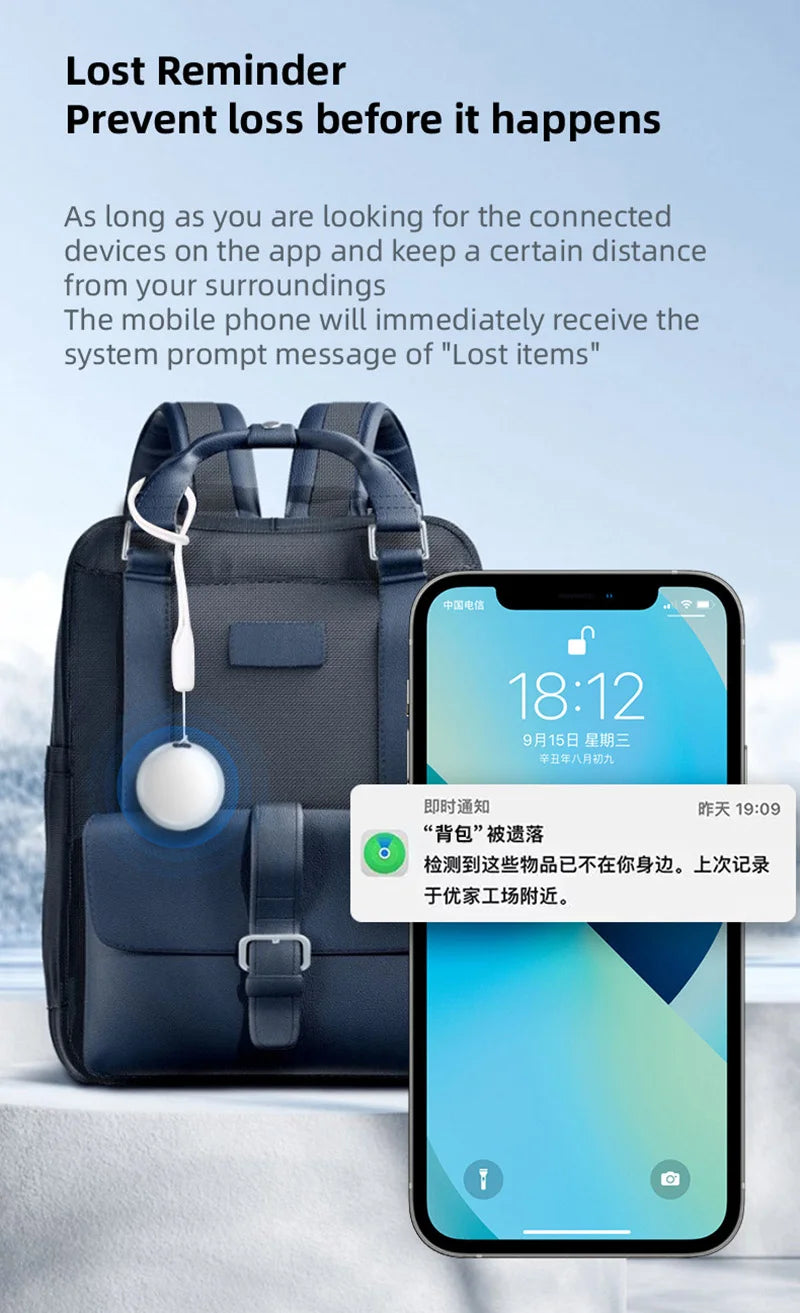 Mini Global Position Systm Tracker Apple Find My Compatible Slim Design Global Location Anti-Lost Device For  Luggage Long Battery Life