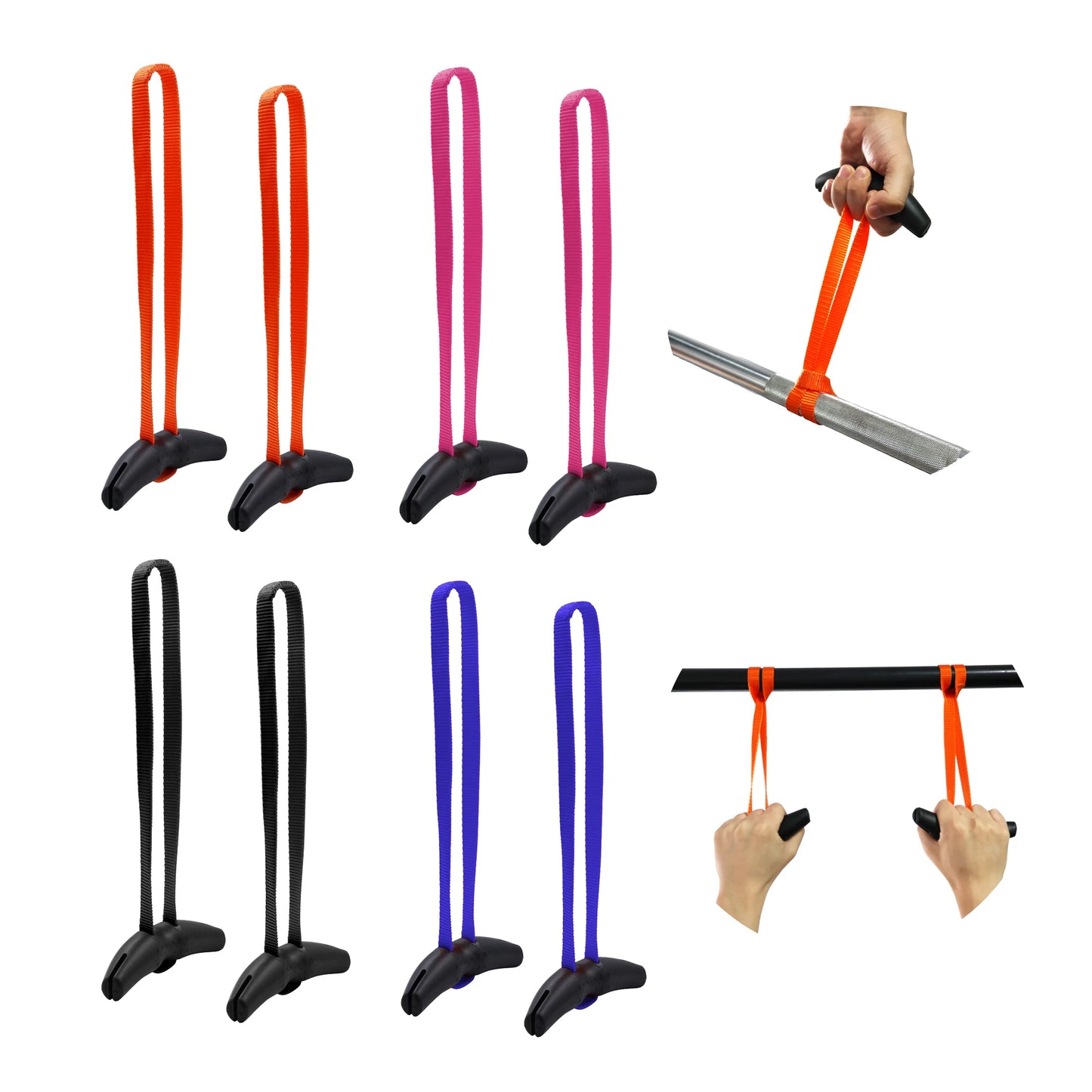 Pull Up Handles Rubber Neutral Grip Heavy Duty Cable Machine Handles Weight-lifting Multifunction Gym Equipment