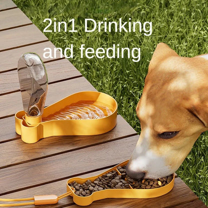 2 in1 Pet Outdoor Portable Bottle feeding and water Dog feeder watering supplies water drinker cat Water fountain