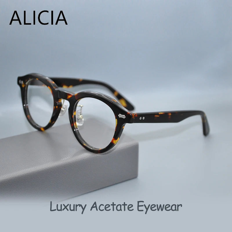 Retro Round Spectacle Luxury Acetate Eyewear Small Size Eyeglasses Optical Prescription Frames