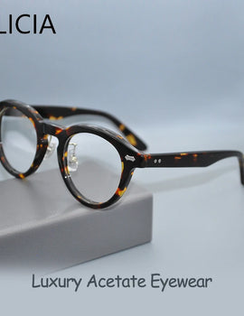 Retro Round Spectacle Luxury Acetate Eyewear Small Size Eyeglasses Optical Prescription Frames