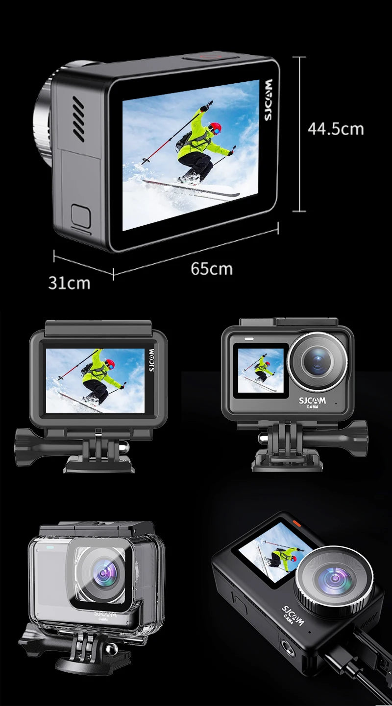 4K Action Camera with 2.33 Inch Touch Screen 5G WiFi HDR and 30M Waterproof Housing
