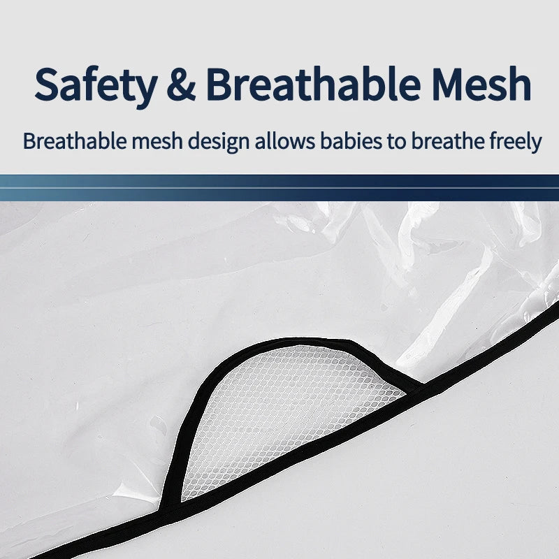 Stroller Rain Cover Transparent Wind Dust Shield Universal Trolley Umbrella Raincoat  Seat Cover Sunshade Breathable