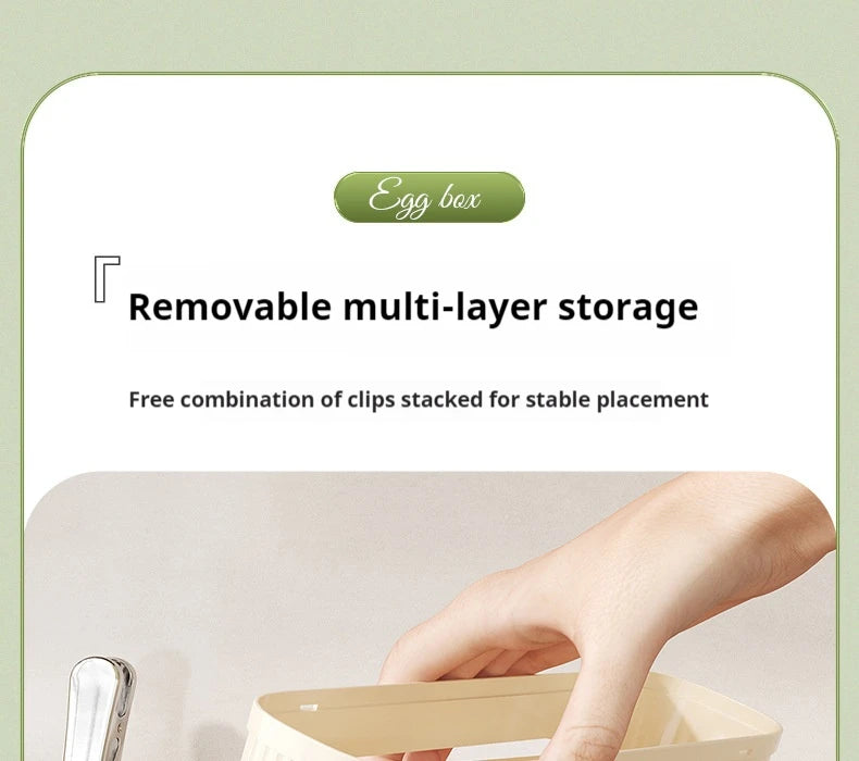 Multi-Layer Egg Storage Box – Automatic Rolling Slide Refrigerator Door Egg Holder Dispenser