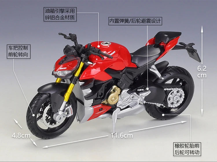 1 18 Scale Ducati Super Naked V4S Diecast Motorcycle Model