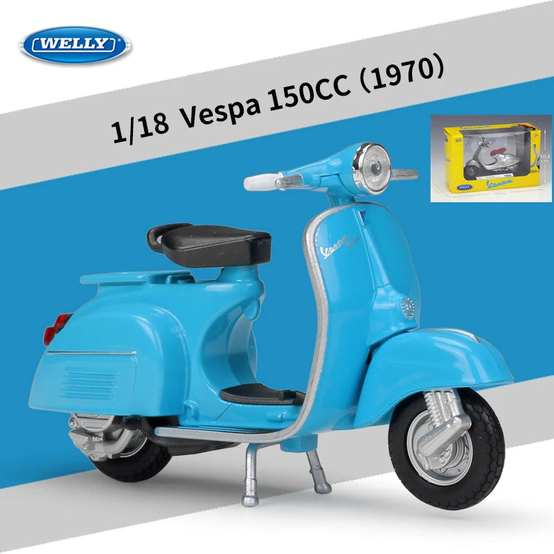 Diecast Vespa Classic Scooter Model 1 to 18 Scale