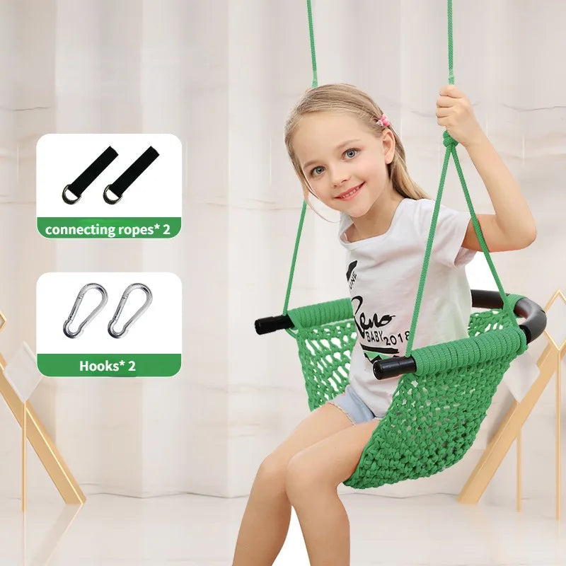 U-shape Children Swing Indoor Outdoor Baby Home Courtyard Rope Net Seat Hanging Chair Playground Equipment