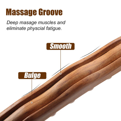 Wood Therapy Massage Roller Stick Tools,for Lymphatic Drainage,Body Sculpting,Ease Neck Back Waist Pain Handheld Massage Stick