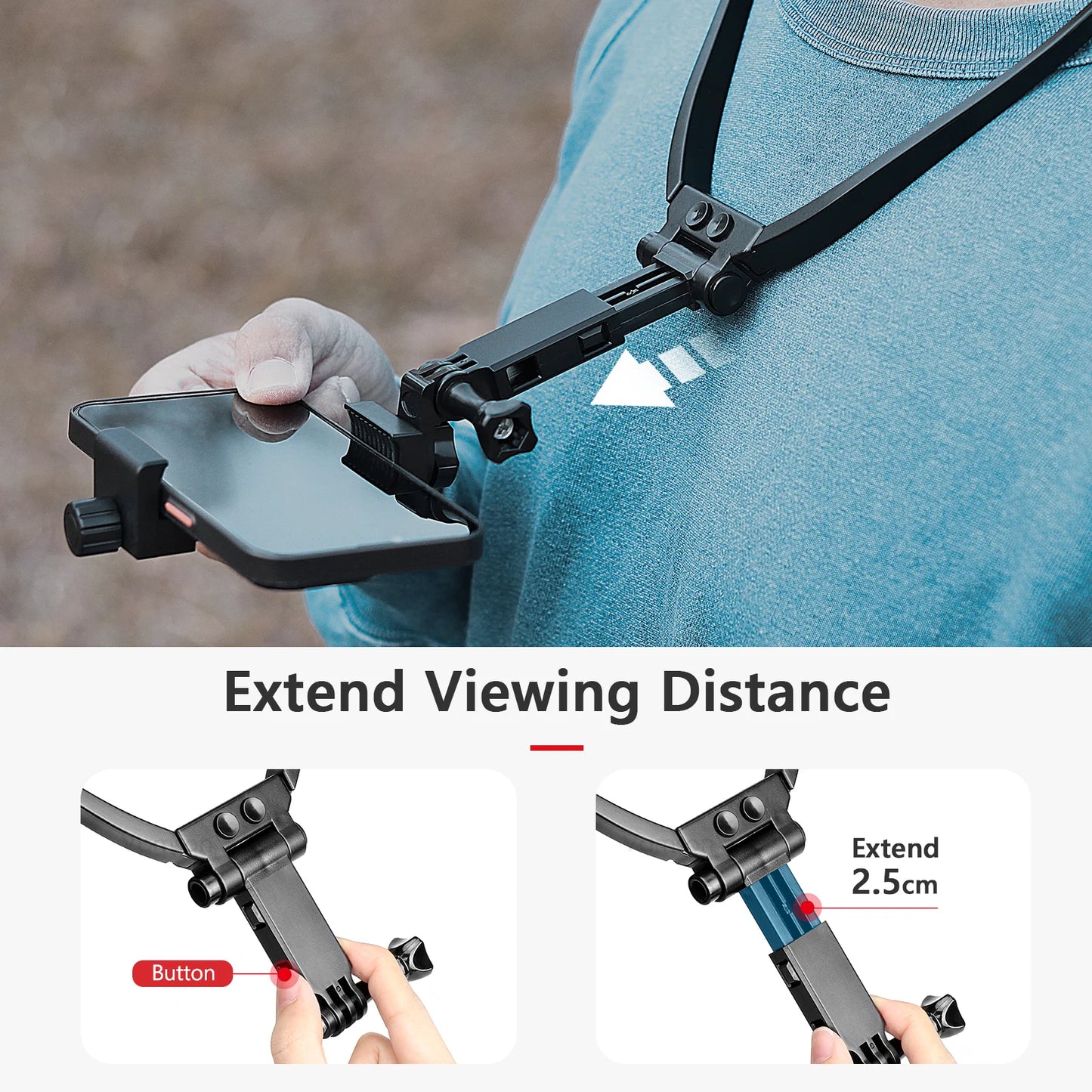 Anti-shake Neck Hold Mount for iPhone 14 13 Xiaomi Huawei Samsung Cellphone Smartphone Running Cycling Record Vlog Video