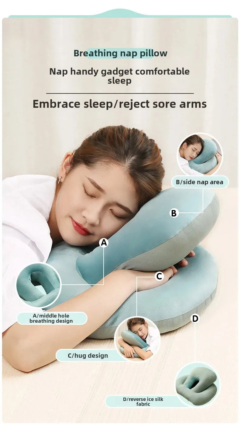 Officer Ice Silk Nap Pillow Pillow Style Summer Student Face down Sleep Pillow Office Nap Aid Soft Comfortable Home Goods