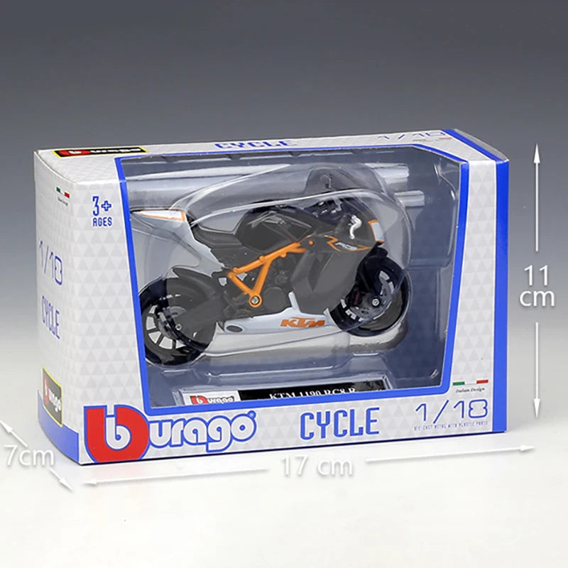 1 18 Scale KTM 1190 RC8 R Diecast Motorcycle Model