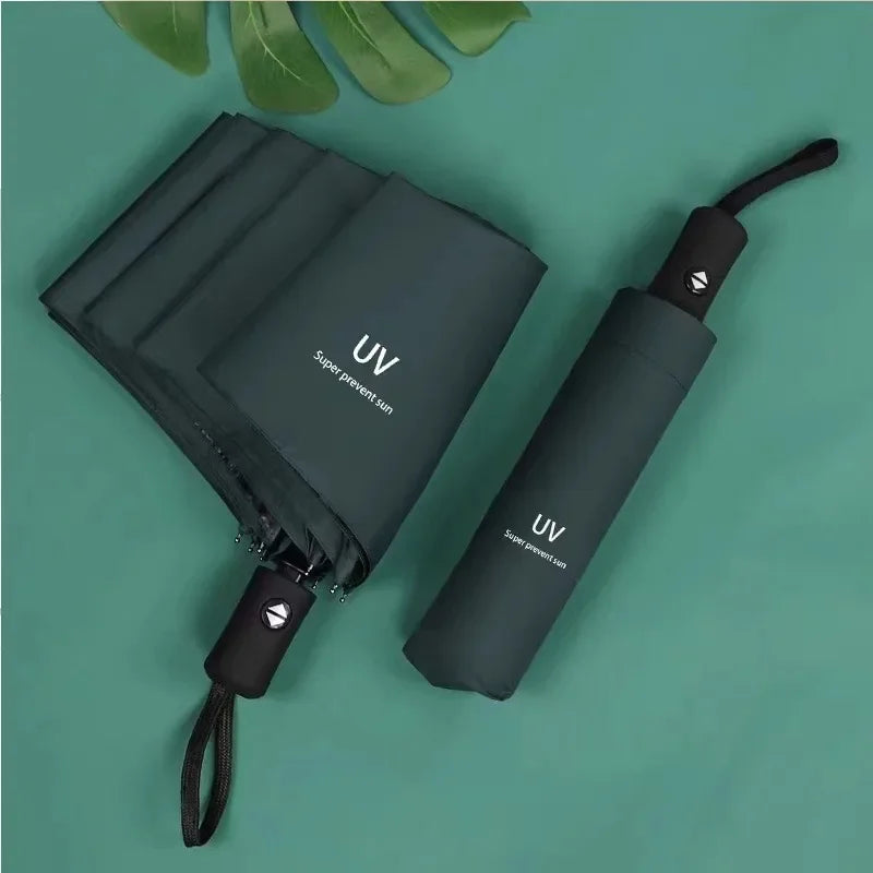 Fully Automatic Folding Umbrella Travel Camping Sun Rain Protection UV Blocking Compact Outdoor Umbrella