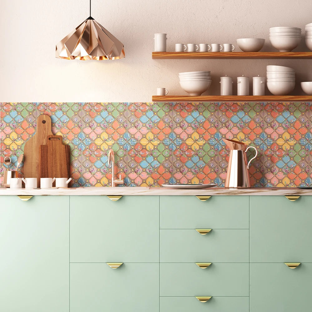3D Wall Sticker Self-adhesive Boho Wall Panel Peel and Stick Tile Backsplash for Kitchen Bathroom Living Room Waterproof