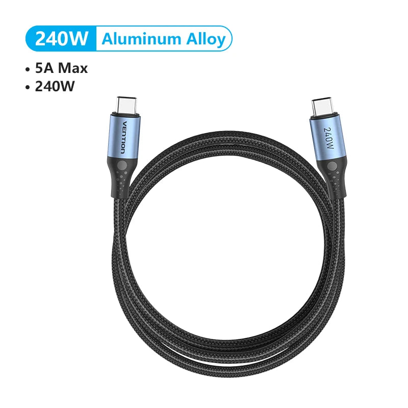 240W USB C to Type C Cable PD3.1 Fast Charging USB C to C Data Cable for MacBook iPhone 16 15 Samung Fast Charging Wire