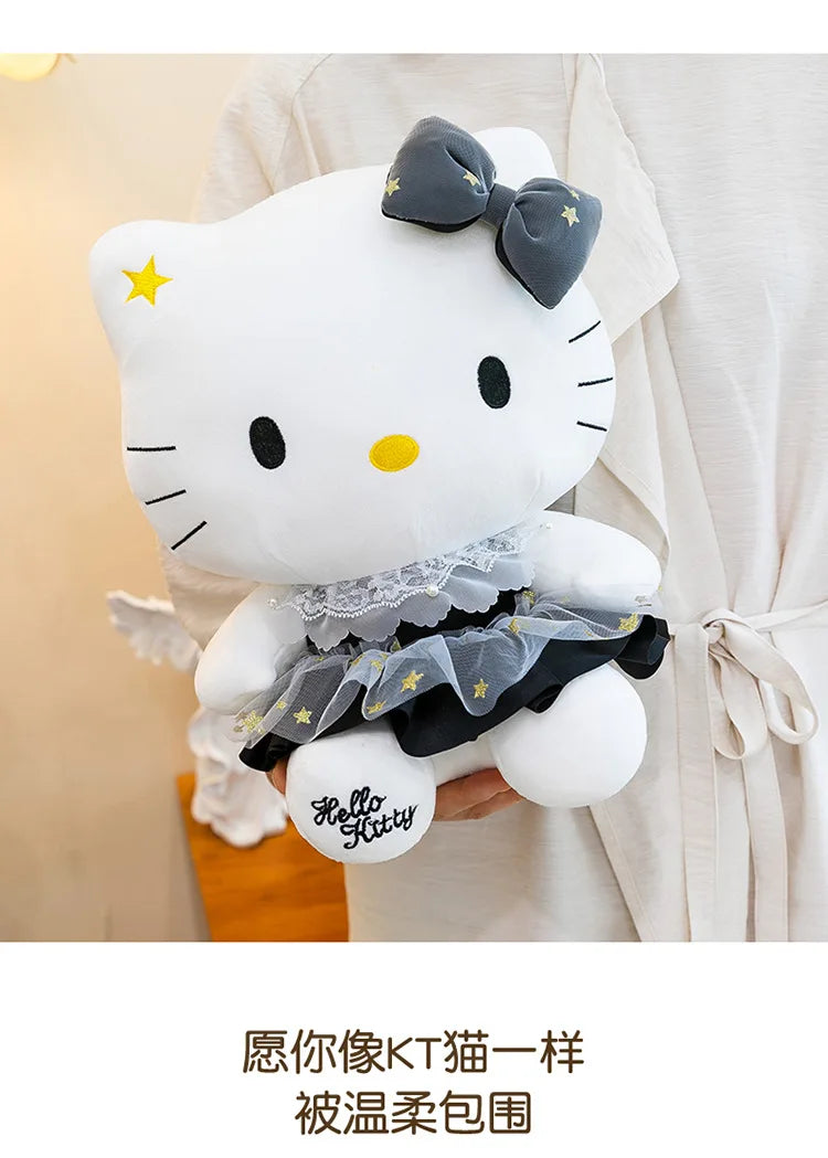 Black Gold Cat Character Plush Stuffed Doll Toy