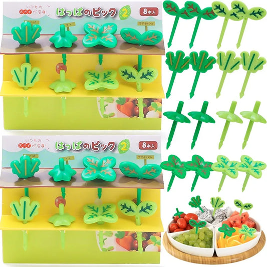 40/8pcs Cute Mini Fruit Fork Toothpick Four-leaf Clover Children Food Fruits Dessert Picks Toothpicks Party Kitchen Accessories