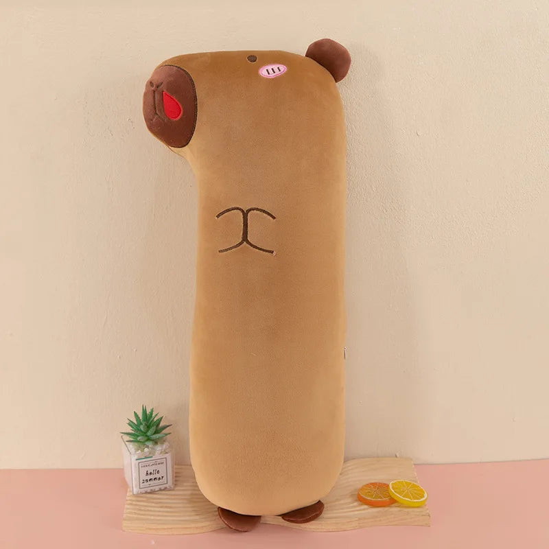65/85/105cm Kawaii Capybara Plush Long Pillow Toys Sleeping Pillow Soft Cartoon Stuffed Animal Capibala Dolls Kids Children Gift
