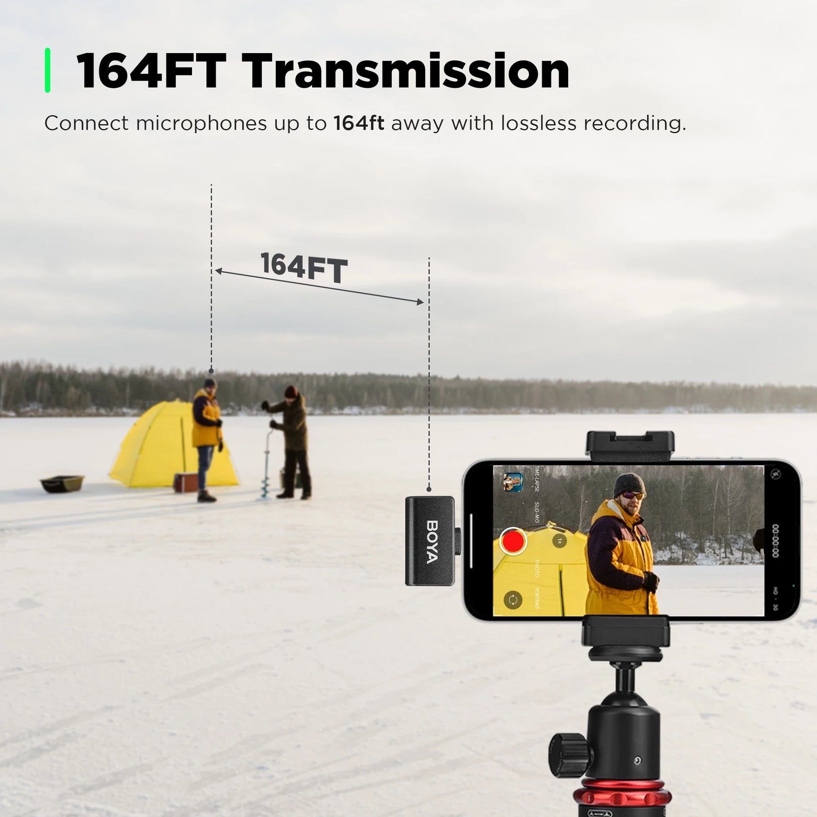 Omic D/U Wireless Lavalier Lapel Mini Microphone Condenser Mic for iPhone iPad Android Smartphone Video Live Broadcast Vlog