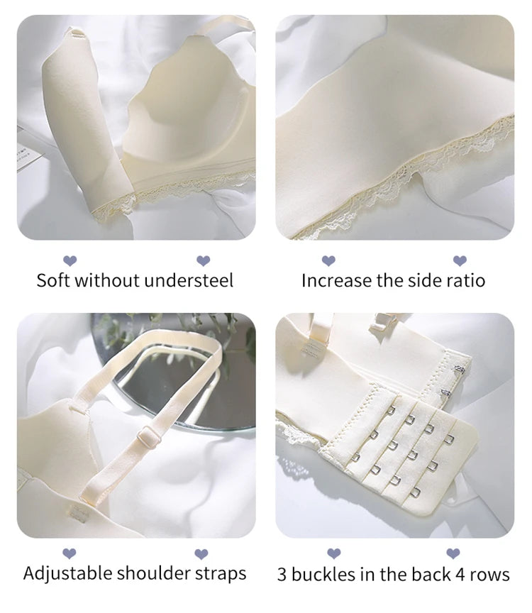 Women’s Brand Low-Cut Push-Up Bra – Soft, Comfortable Wireless Fashion Bralette