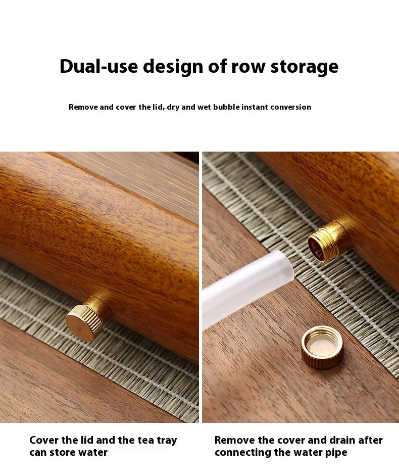 Tea Tray Home Small Solid Wood Pear Wood Dry Soaking Platform Water Storage Tea Set Tea Tray Wooden Tray