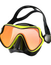 Snorkel Diving Mask Swimming Goggles Silicone Skirt Scuba Mask With Colorful Lens Tempered Glass Wide View For Adult Youth