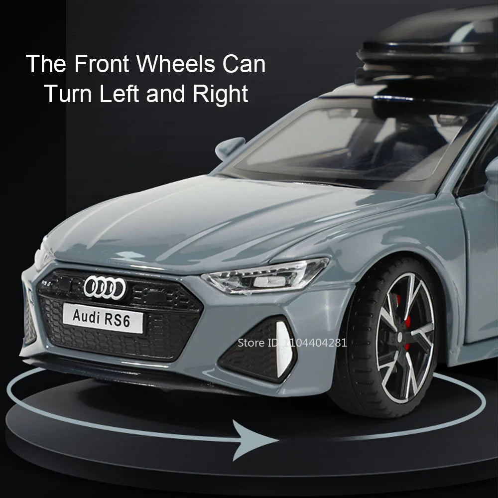 1:32 RS6 RS7 Alloy Miniature Models Diecast Car Toys 6 Doors Opened Sound Light Pull Back Metal Vehices 's Holiday Gifts