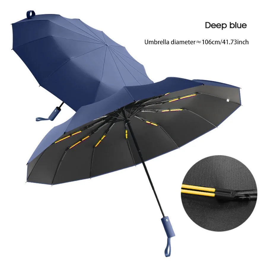Large Automatic Folding Umbrella 24 Bone Windproof UV Protection Waterproof Travel Umbrella