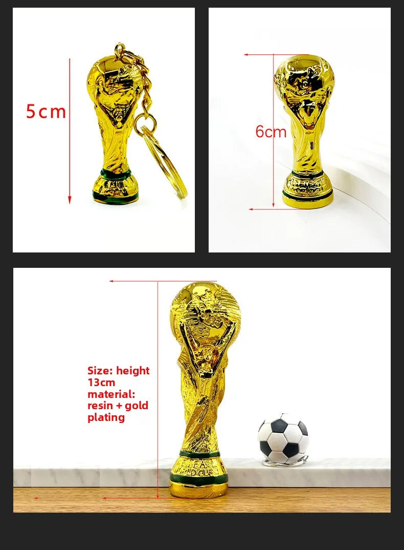 2026 Football Trophy Keychain Soccer Fan Backpack Charm Collectible