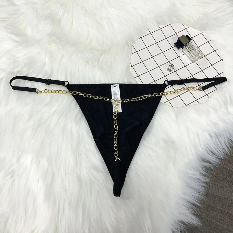 Customized Crystal Letters Name Thong Waist Chain Women Personalized Lace Underwear Bikini G-String Jewelry Gift Briefs