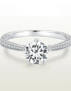Sparkling 1ct D VVS1 Moissanite Promised Rings For Women 925 Sterling Silver 18k White Gold Engagement Rings